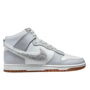Dunk high chenille swoosh "light smoke grey"